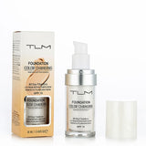 Colour Changing Warm Skin Tone Foundation Makeup Base Nude Face Moisturizing Liquid Cover Concealer for Women