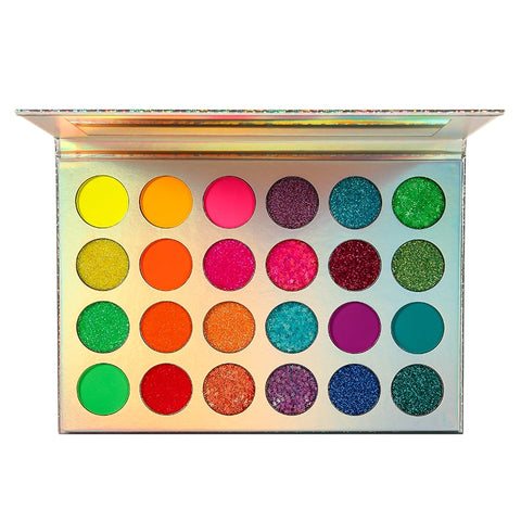 DE'LANCI Aurora Glow Eyeshadow Stage Clubbing Neon Makeup Kit in Blacklight UV Glow in the Dark Fluorescent Eye Shadows