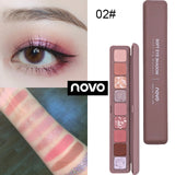 Novo Brand 9 Colors Glitter Galaxy Eye Shadow Palette Pigment Shimmer Matte Eyeshadow Makeup Flash Shine Diamond Shadow Kit