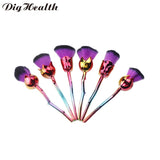 Dighealth Rose Flower Makeup Brushes Women Powder Foundation Brushes Blush Concealer Make Up Brush Cosmetic Tool Christmas Gifts