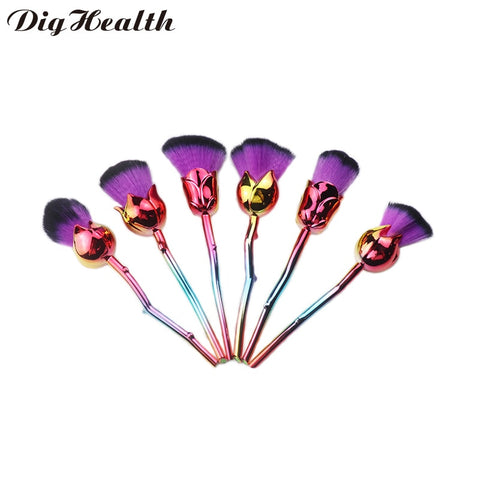 Dighealth Rose Flower Makeup Brushes Women Powder Foundation Brushes Blush Concealer Make Up Brush Cosmetic Tool Christmas Gifts