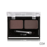 Marca dupla cor sobrancelha pó maquiagem paleta natural marrom olho sobrancelha realçadores 3d sobrancelha sombra bolo beleza kit com escova