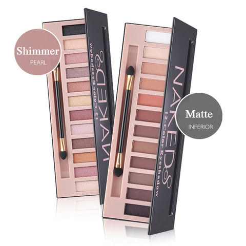 Marque 12 couleurs miroitant mat fard à paupières nu Palette de maquillage pigmenté longue durée ombre à paupières naturel yeux cosmétiques avec brosse