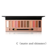 Marque 12 couleurs miroitant mat fard à paupières nu Palette de maquillage pigmenté longue durée ombre à paupières naturel yeux cosmétiques avec brosse