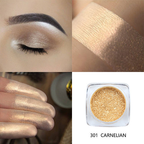 PHOERA Metallic Diamond Single Color Payoff Shimmer Eyeshadow Makeup Palette Glitters Powder Eye Shadow Pigmented Smoky Eyelids